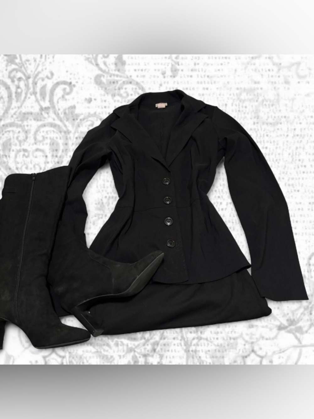 Black Tailored Blazer - Classic Button Front